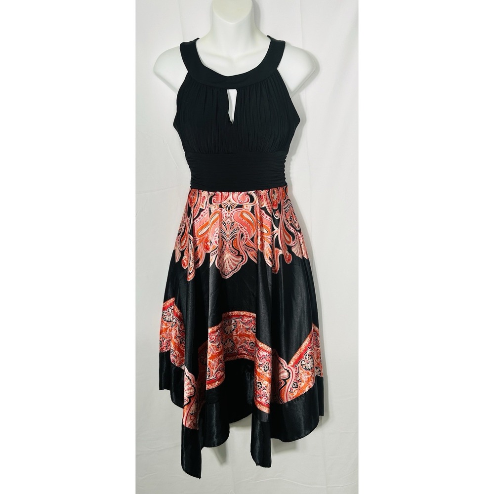 Women's Y2K Satin Handkerchief Hem Dress Cocktail‎ Whimsigoth Dark Fairy Size 6